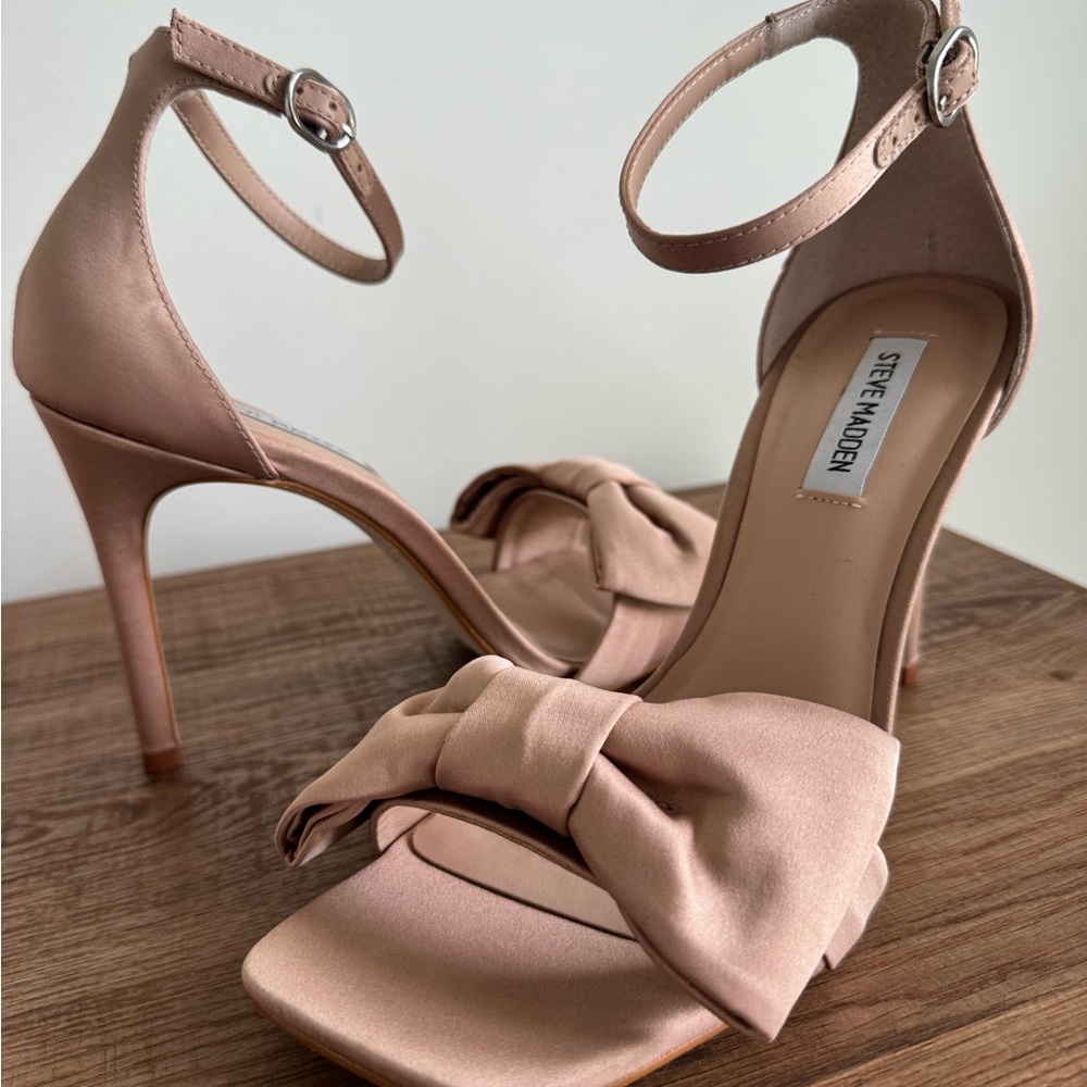Steve Madden - Women's Trusty Heeled Sandal in Blush Satin size 9 - Picture 6 of 15